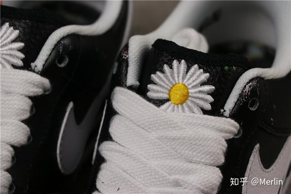 耐克nike耐克空军低帮板鞋黑白菊花