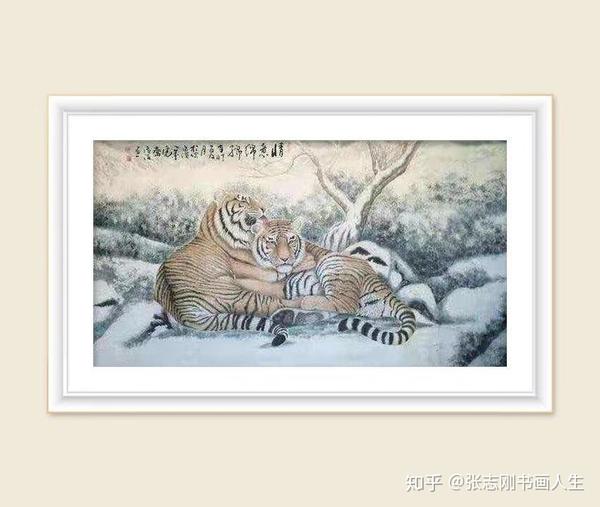 在1988年结识了"天下第一虎"冯大中的师兄倪文杰先生学习画东北虎,近