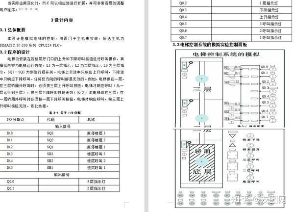 西门子三层电梯plc设计(论文)——34页