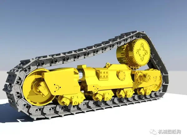 【工程机械】undercarriage推土机履带轮结构3d图纸 autocad设计dwg