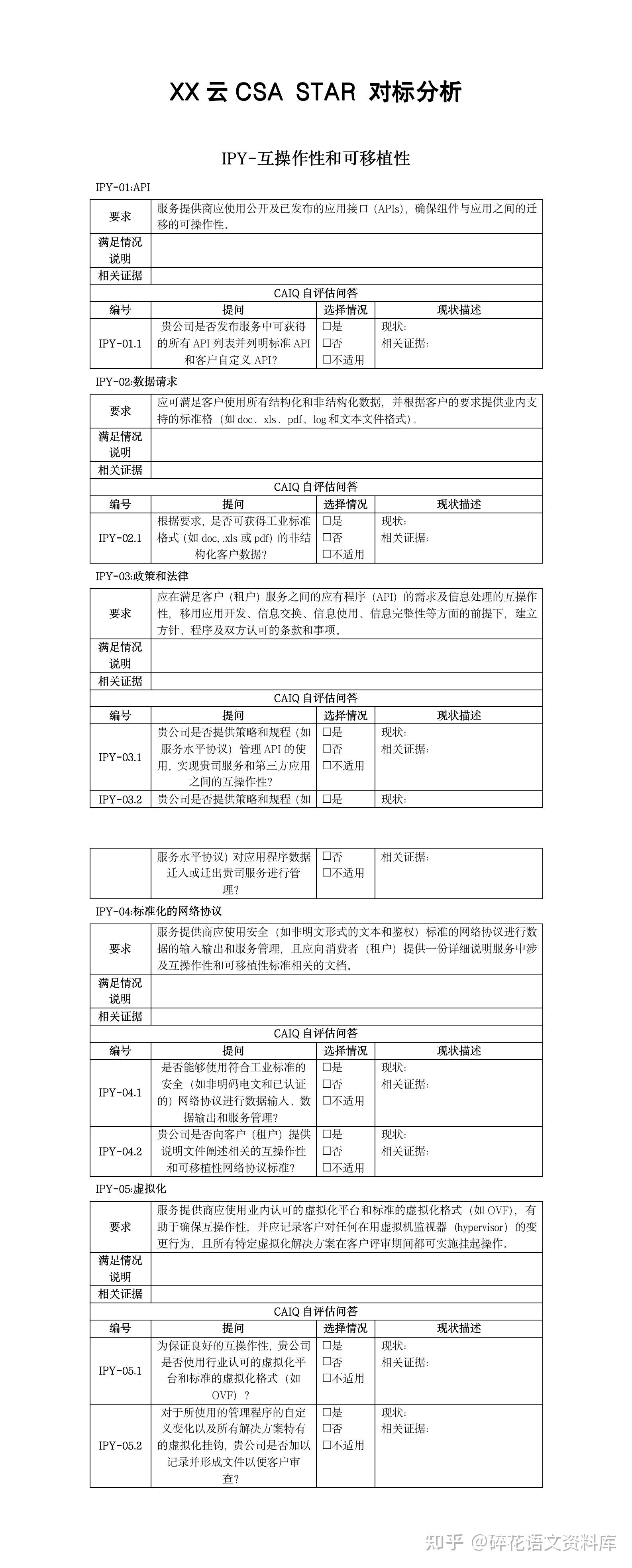 CSA STAR 对标分析IPY 互操作性和可移植性 知乎