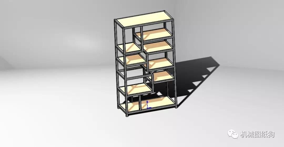 【工程机械】简易多层不规则货架模型3d图纸 solidworks设计 附step