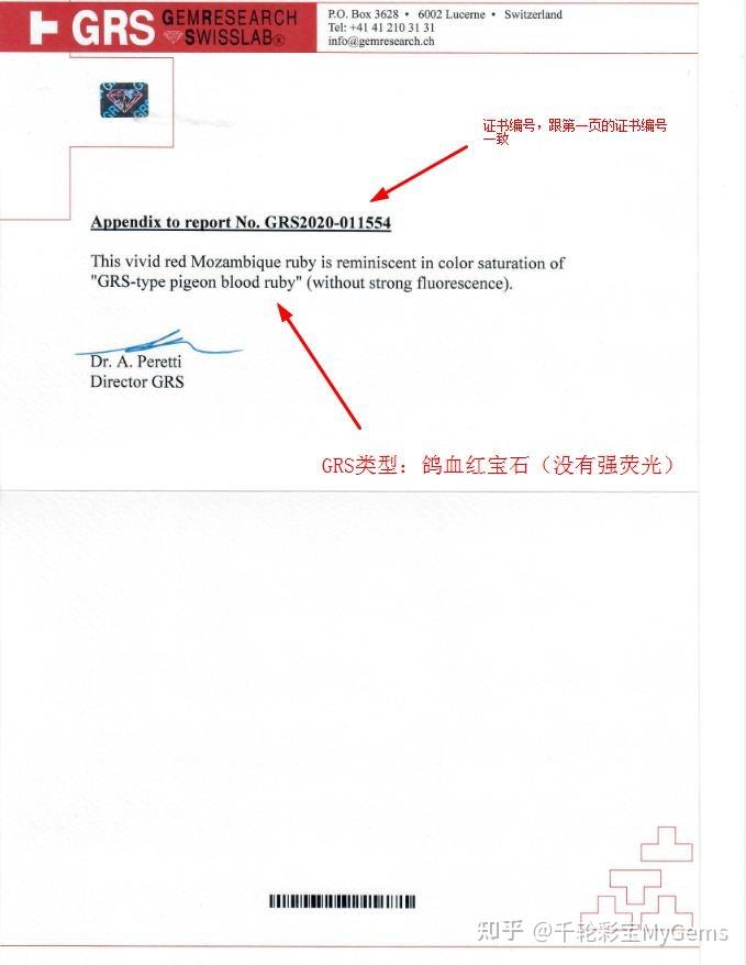 grs主证无烧鸽血红宝石和grs副证无烧鸽血红宝石证书解读