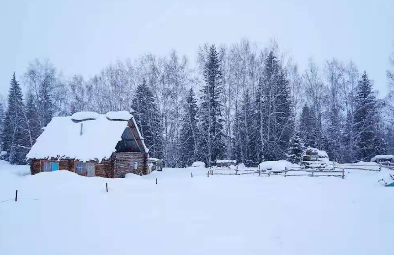 这里不同于东北的雪景,这里的地势起伏比较大,可以见