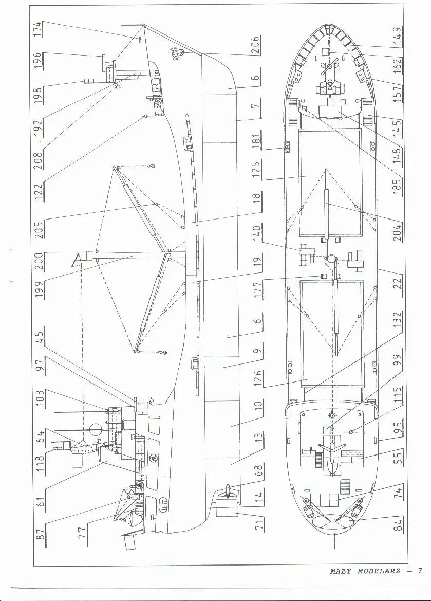 【海洋船舶】瑞典散货船emilia号船模平面图纸 jpg格式