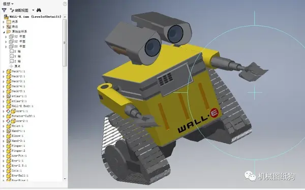 【机器人】机器人瓦力wall-e模型3d图纸 inventor设计