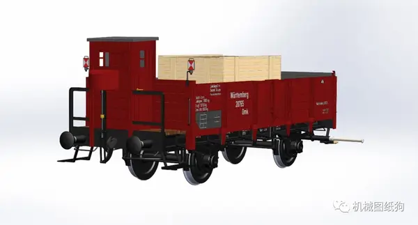 【工程机械】omk(铁路)货车车厢详细模型3d图纸 solidworks设计 附