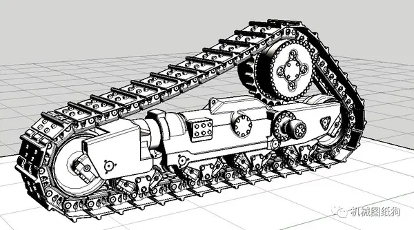 【工程机械】undercarriage推土机履带轮结构3d图纸 autocad设计dwg