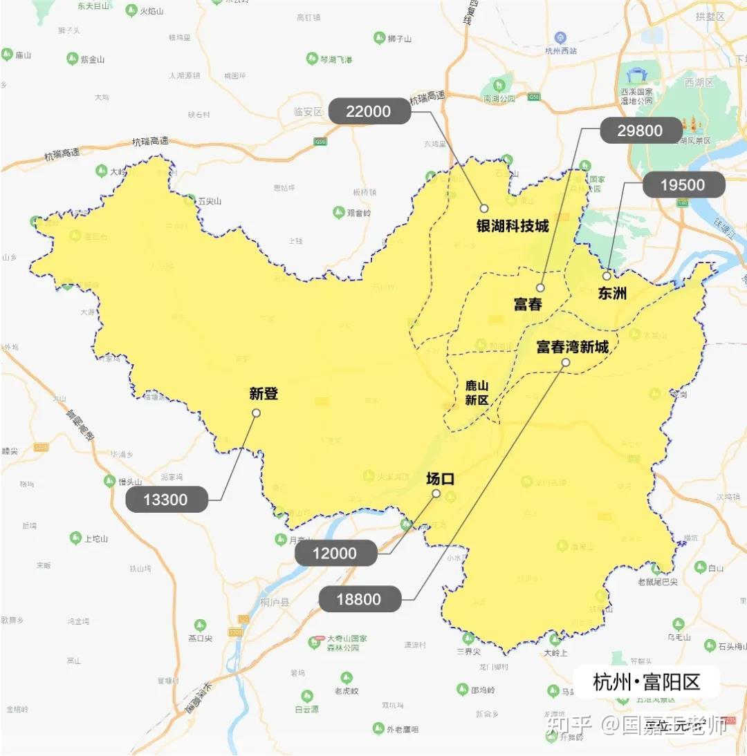 2021年杭州市行政区划调整后各区板块最新限价地图7月