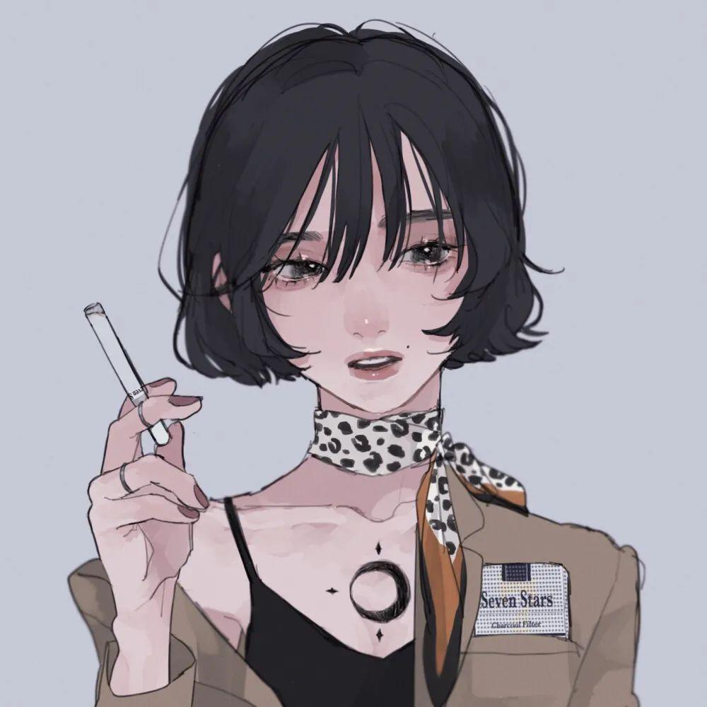 冷酷绝美手绘头像高清唯美手绘头像女生气质男生简约头像手绘