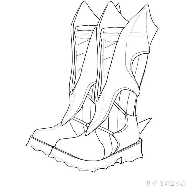根据靴子的atari决定设计. 注意不要破坏原型. 2.线条画/底漆