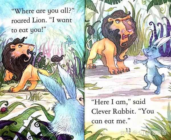 "where are you all?" roared lion. "i want to eat you!"
