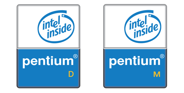 英特尔pentium d奔腾d标准logo(2005年~2006年/左)