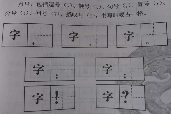 标点符号单用时的占格情况(附练习)