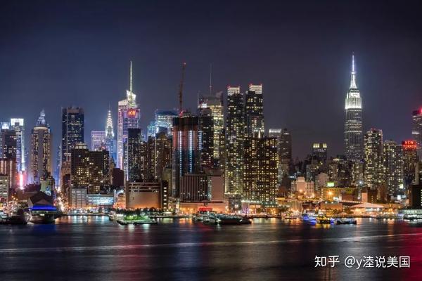 纽约曼哈顿岛夜景.