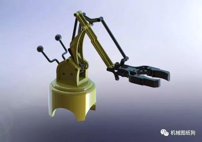 机器人工业机械臂图纸机器手3d模型solidworks