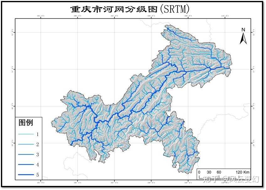 基于srtm3dem30m和astergdem290m数据提取重庆水系