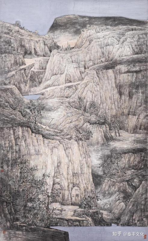 中国美协会员李越作品在一幅幅水墨酣畅,情景交融,诗意盎然的山水画前