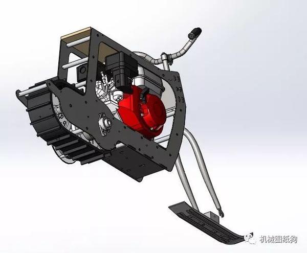 【其他车型】雪地电动履带自行车3d图纸 step sat格式