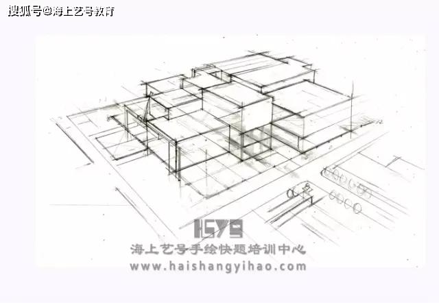 景观手绘鸟瞰图室内手绘轴测图