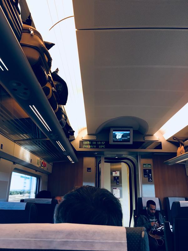 sevillamadrid 拉着行李箱在塞维利亚的火车站内奔跑,最后一刻跳上了
