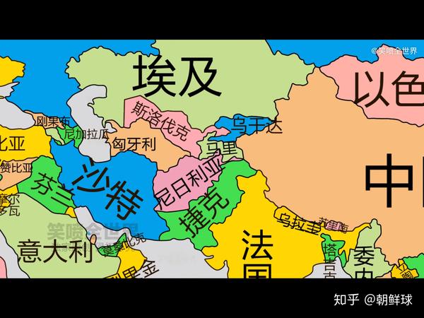 按照军事实力划分世界地图.