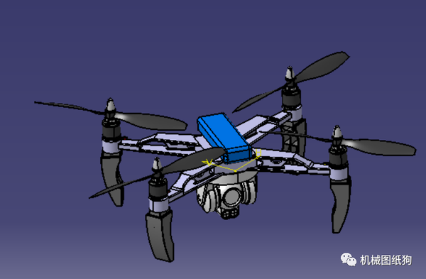 【飞行模型】dron topology四轴航拍无人机3d数模图纸