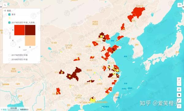 图/中国地区经济指标图和喜茶门店分布图
