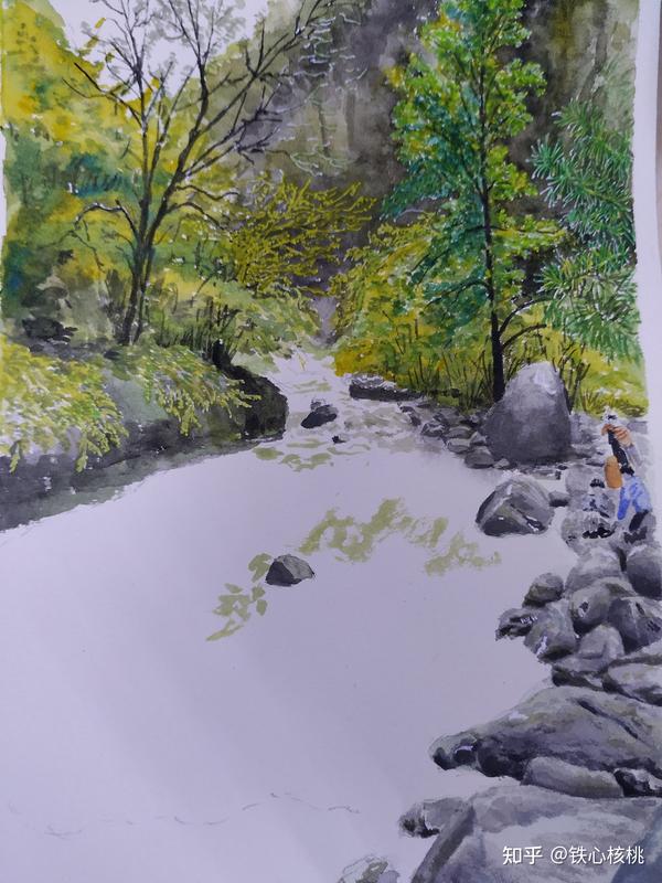 画水流,但是感觉"波涛汹涌"的感觉没有表达出来