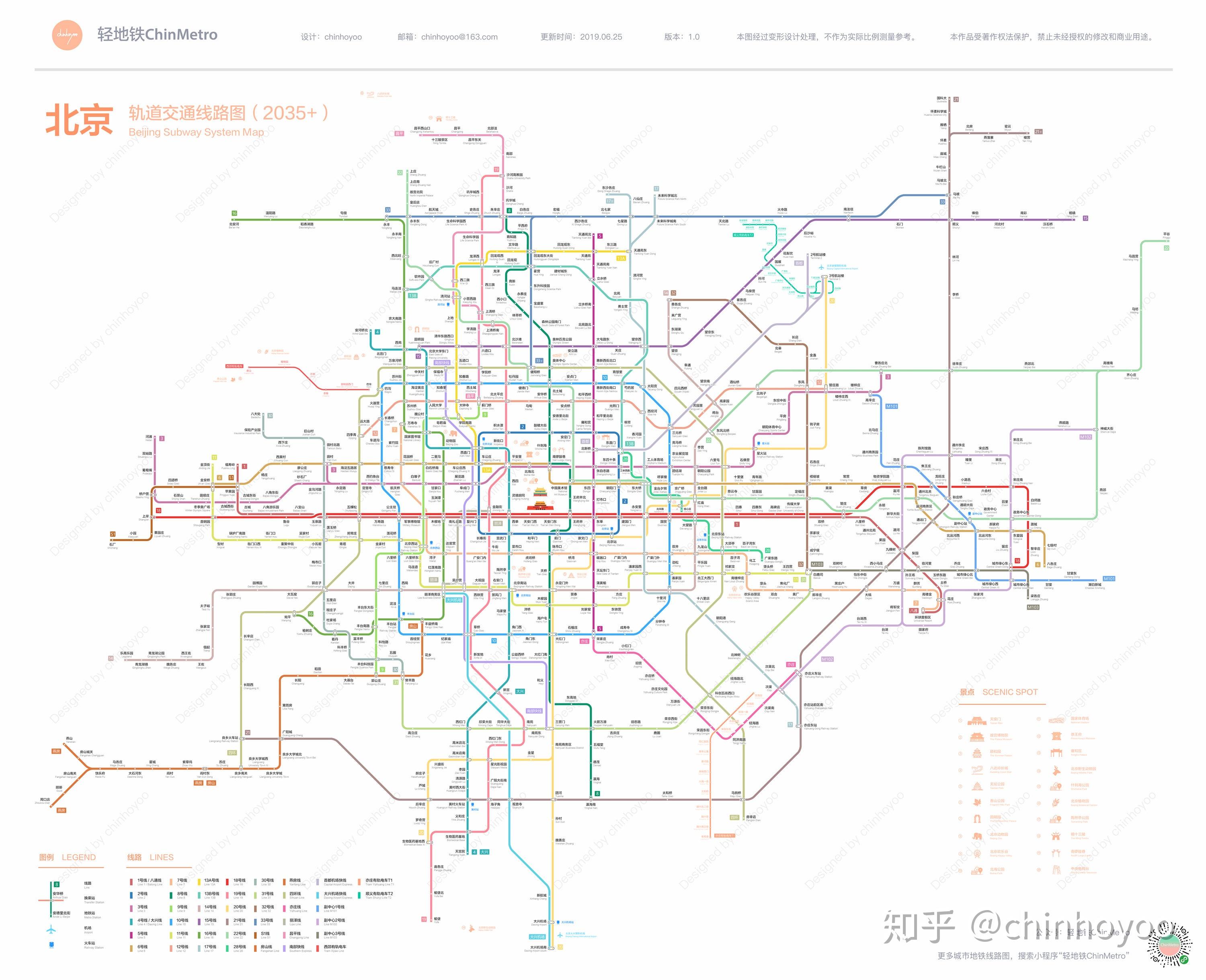 北京轨道交通线路图(2035  / 2025  / 运营版)