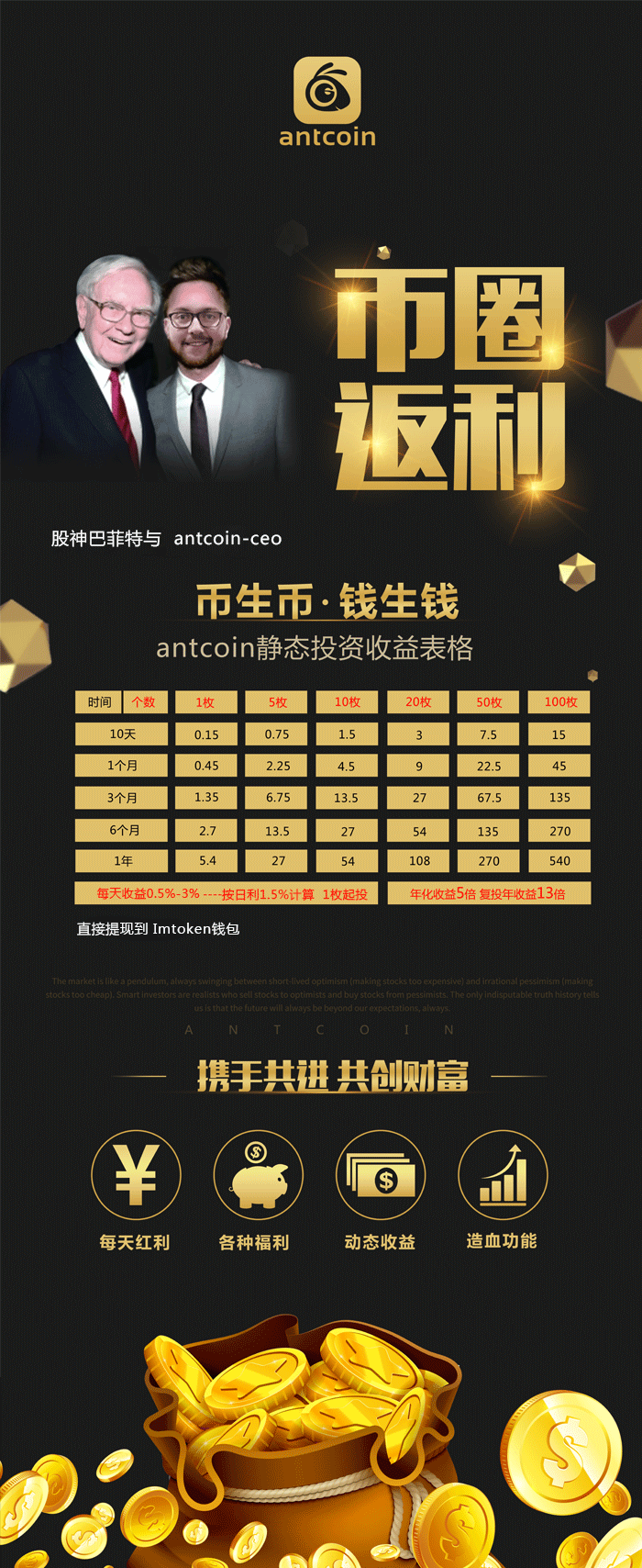 币返利钱包强势来临 每天返息