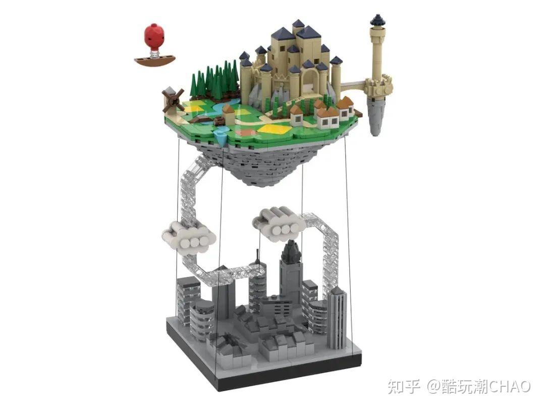 乐高ideas作品漂浮岛张力平衡获得10000票支持