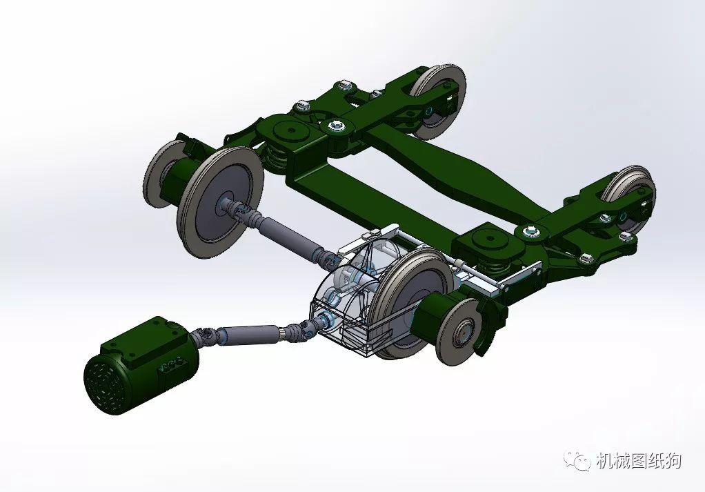 工程机械蒸汽机车转向架3d模型图纸solidworks设计