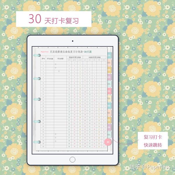 艾宾浩斯记忆打卡复习ipad电子手账笔记模板