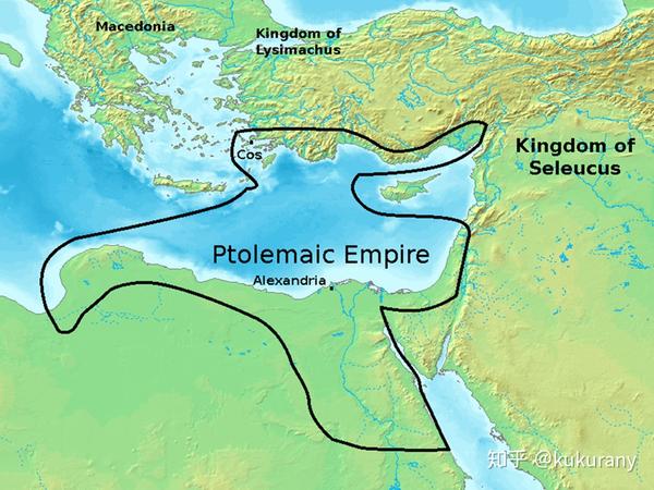 希腊化时代地图,其中还包括了属于色雷斯人的lysimachus王国,可以认为