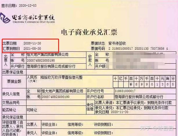 商业承兑汇票是有一定的期限的,首先给大家看一张商业承兑汇票票面