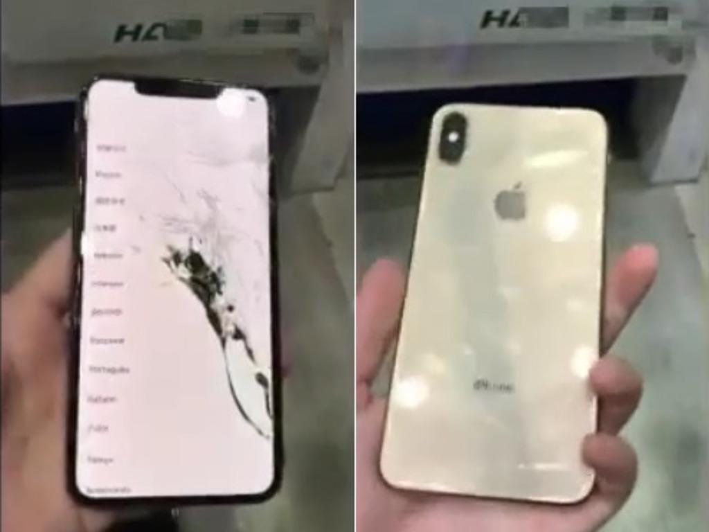 iphone xs max 台湾第一跌!屏幕跌落地裂成蜘蛛网