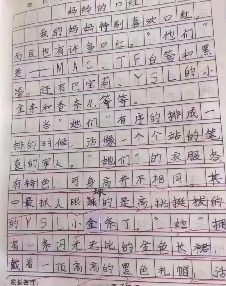 小学生作文妈妈的口红下一个李佳琦网友比你爸懂得多