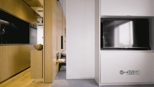 主卧室的移门打开后,让整个空间联通起来,感觉整体的房子都变大了▽