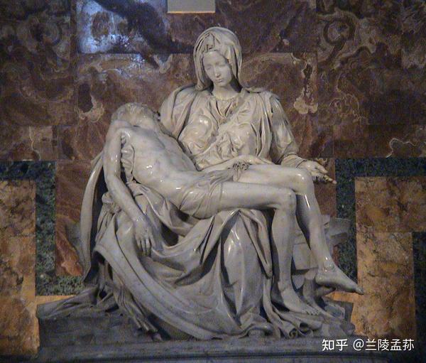 图.米开朗基罗的圣母子雕像(笔者摄于梵蒂冈圣彼得大教堂,2002年)