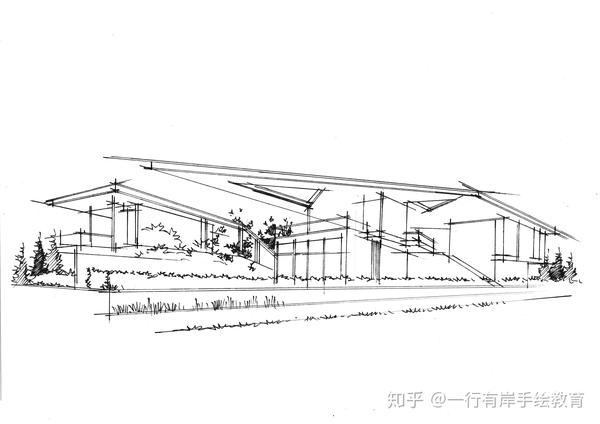 【建筑手绘】2020年一行有岸建筑设计手绘表现