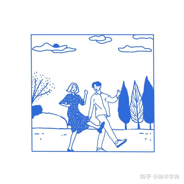 ins风线条极简情侣插画头像