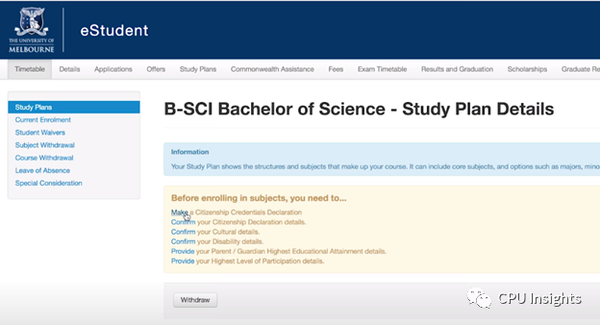 拿到offer后如何enroll墨尔本大学的课程