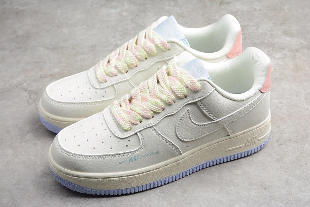 耐克air force 1 utilty af 1 low 空军一号拼接米白粉紫独角兽帆布鞋