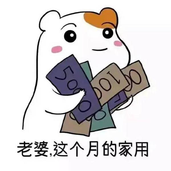 哄老婆微信表情包:老婆,这个月的家用都给你,听老婆话