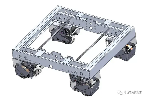 【工程机械】麦克纳姆轮agv小车底盘3d图纸 solidworks设计 附step