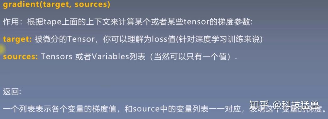 gradient(y,x)# y = 2*x = 2*3 = 6gradienttape是eager模式下计算