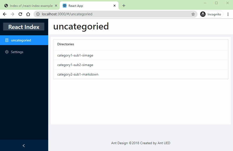 reactindex - 让文件夹index页面变得更有实用性 (替换传统web服务器