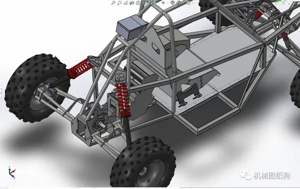 卡丁赛车bajakartcross钢管车架3d数模图纸solidworks设计