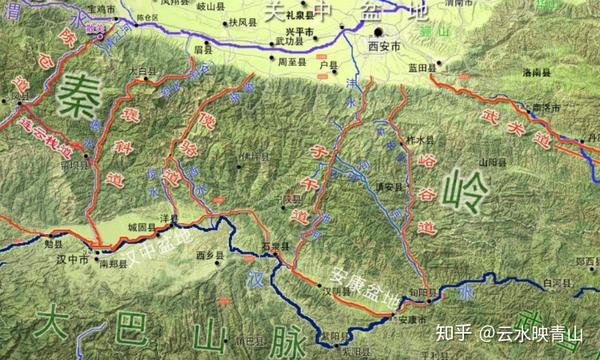 (汉中地理形势图,图片来自网络)